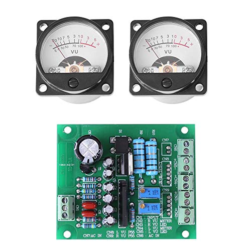 VU Panel Meter, 2 Stück VU Panel Meter Warm Back Light Recording und Audio Level Amp mit Bridge Pile Gleichrichter Filter Circuit Driver Board von Huairdum