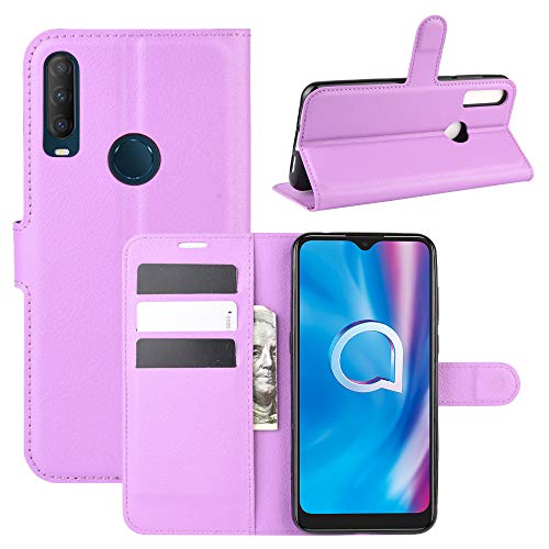 HualuBro Alcatel 3L 2020 Hülle, Alcatel 1V 2020 Hülle, Alcatel 1S 2020 Hülle, Premium PU Leder Stoßfest Klapphülle Schutzhülle Tasche HandyHülle Handytasche Wallet Flip Case Cover (Violett) von HualuBro