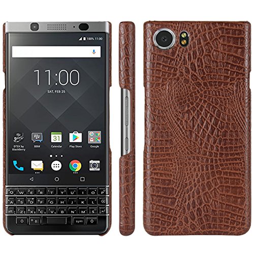 HualuBro BlackBerry Keyone Hülle, [Ultra Slim] Premium Leichtes PU Leder Leather Handy Tasche Schutzhülle Case Cover für BlackBerry Keyone Smartphone (Braun) von HualuBro