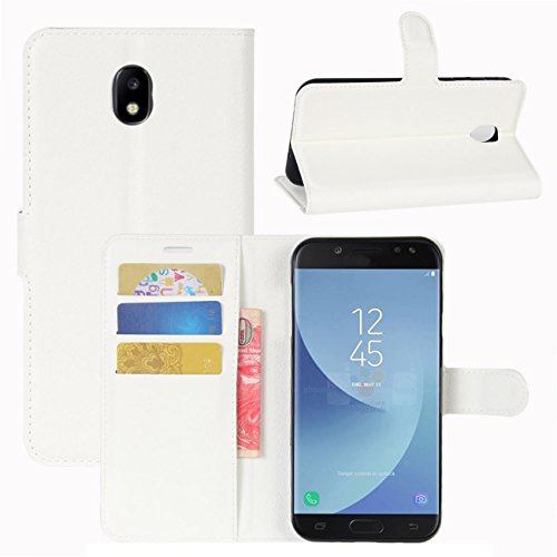 HualuBro Galaxy J3 2017 Hülle, [All Around Schutz] Premium PU Leder Leather Wallet HandyHülle Tasche Schutzhülle Flip Case Cover für Samsung Galaxy J3 2017 Smartphone (Weiß) von HualuBro