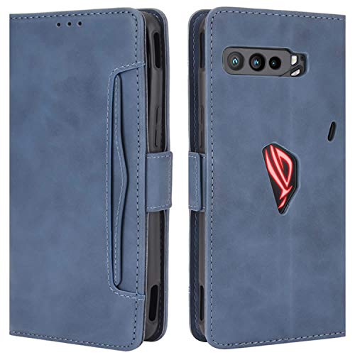 HualuBro Handyhülle für Asus ROG Phone 3 ZS661KS Hülle Leder, Flip Case Cover Stoßfest Klapphülle Handytasche Schutzhülle für Asus ROG Phone 3 ZS661KS Tasche (Blau) von HualuBro