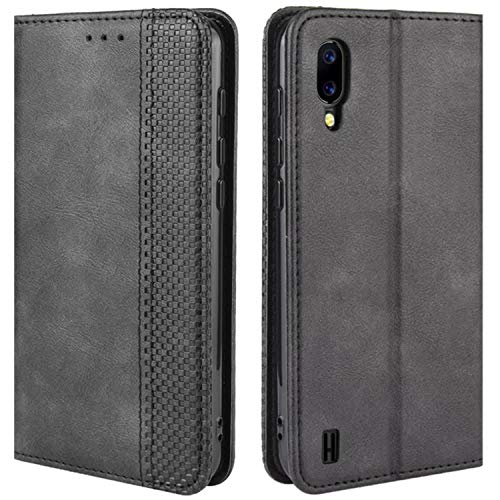 HualuBro Handyhülle für Blackview A60 Hülle, Retro Leder Stoßfest Klapphülle Schutzhülle Handytasche LederHülle Flip Case Cover für Blackview A60 2019 Tasche, Schwarz von HualuBro