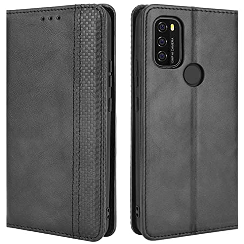 HualuBro Handyhülle für Blackview A70 / A70 Pro / A70E Hülle Leder, Magnetisch Stoßfest Schutzhülle Klapphülle Handytasche Flip Case Cover für Blackview A70 / A70 Pro / A70E Tasche, Schwarz von HualuBro