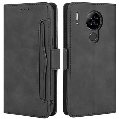 HualuBro Handyhülle für Blackview A80 Hülle, Blackview A80S Hülle Leder, Flip Case Cover Stoßfest Klapphülle Handytasche Schutzhülle für Blackview A80 Tasche (Schwarz) von HualuBro