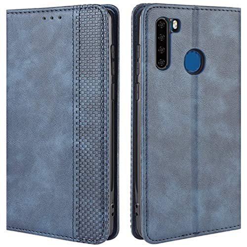 HualuBro Handyhülle für Blackview A80 Pro Hülle, Blackview A80 Plus Hülle, Retro Leder Stoßfest Klapphülle Schutzhülle Handytasche Flip Case Cover für Blackview A80 Pro Tasche, Blau von HualuBro