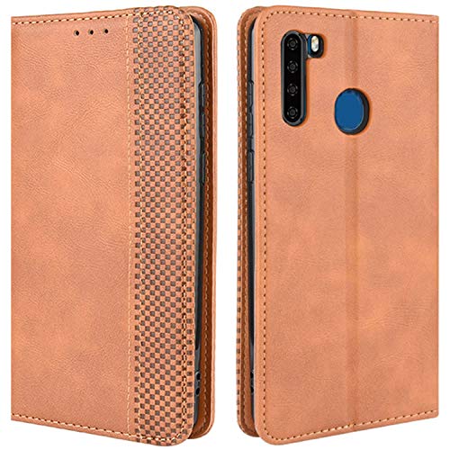 HualuBro Handyhülle für Blackview A80 Pro Hülle, Blackview A80 Plus Hülle, Retro Leder Stoßfest Klapphülle Schutzhülle Handytasche Flip Case Cover für Blackview A80 Pro Tasche, Braun von HualuBro