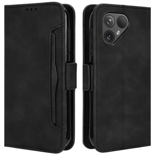 HualuBro Handyhülle für Fairphone 5 Hülle Leder, Flip Case Cover Stoßfest Klapphülle Handytasche LederHülle Schutzhülle für Fairphone 5 5G Tasche (Schwarz) von HualuBro