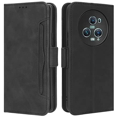 HualuBro Handyhülle für Honor Magic 5 Pro Hülle Leder, Flip Case Cover Stoßfest Klapphülle Handytasche LederHülle Schutzhülle für Honor Magic 5 Pro Tasche (Schwarz) von HualuBro