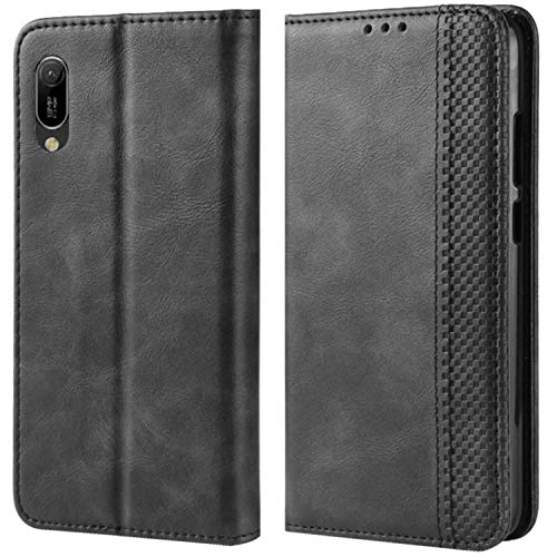 HualuBro Handyhülle für Huawei Y6s Hülle, Retro Leder Stoßfest Klapphülle Schutzhülle Handytasche LederHülle Flip Case Cover für Huawei Y6s Tasche, Schwarz von HualuBro