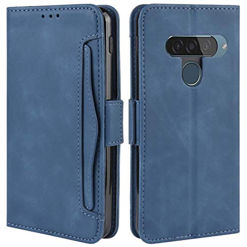 HualuBro Handyhülle für LG G8S ThinQ Hülle Leder, Flip Case Cover Stoßfest Klapphülle Handytasche Schutzhülle für LG G8S ThinQ Tasche (Blau) von HualuBro