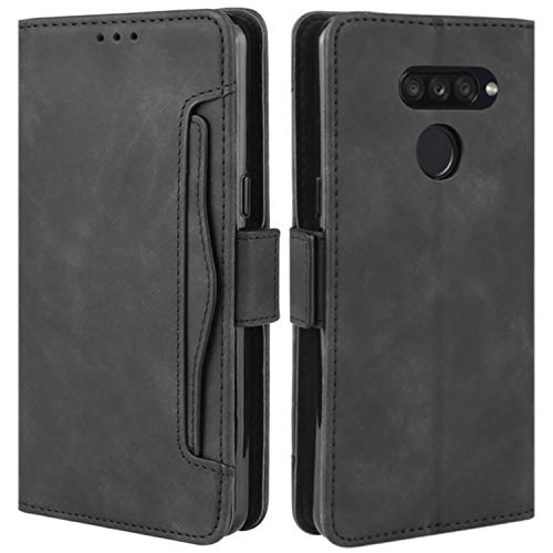 HualuBro Handyhülle für LG K50S Hülle Leder, Flip Case Cover Stoßfest Klapphülle Handytasche Schutzhülle für LG K50S Tasche (Schwarz) von HualuBro
