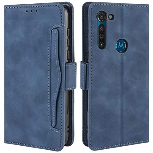 HualuBro Handyhülle für Motorola Moto G8 Power Hülle Leder, Flip Case Cover Stoßfest Klapphülle Handytasche Schutzhülle für Motorola Moto G8 Power Tasche (Blau) von HualuBro