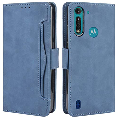 HualuBro Handyhülle für Motorola Moto G8 Power Lite Hülle Leder, Flip Case Cover Stoßfest Klapphülle Handytasche Schutzhülle für Motorola Moto G8 Power Lite Tasche (Blau) von HualuBro