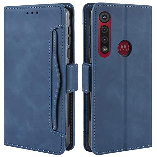 HualuBro Handyhülle für Motorola One Macro Hülle, Moto G8 Play Hülle Leder, Flip Case Cover Stoßfest Klapphülle Handytasche Schutzhülle für Motorola One Macro Tasche (Blau) von HualuBro