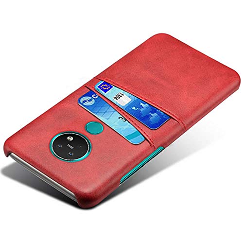HualuBro Handyhülle für Nokia 7.2 Hülle, Nokia 6.2 Hülle Leder, Ultra Slim Stoßfest Schutzhülle Bumper Case Cover Lederhülle Backcover für Nokia 7.2 / Nokia 6.2 Tasche (Rot) von HualuBro