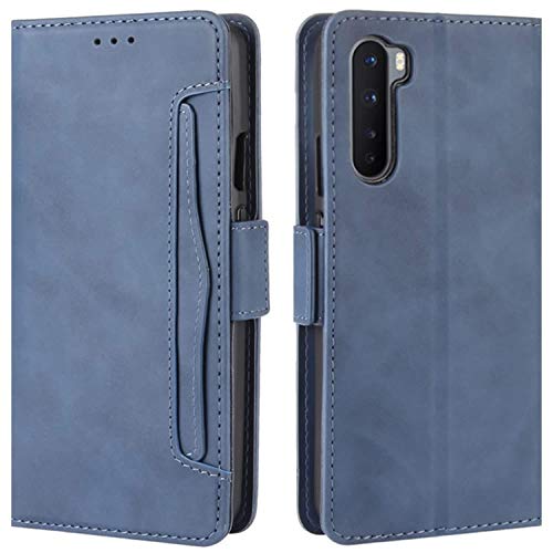 HualuBro Handyhülle für OnePlus Nord Hülle Leder, Flip Case Cover Stoßfest Klapphülle Handytasche Schutzhülle für OnePlus Nord 5G Tasche (Blau) von HualuBro
