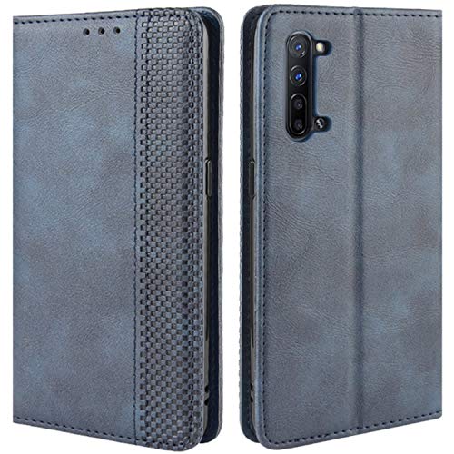 HualuBro Handyhülle für Oppo Find X2 Lite Hülle, Retro Leder Stoßfest Klapphülle Schutzhülle Handytasche LederHülle Flip Case Cover für Oppo Find X2 Lite Tasche, Blau von HualuBro