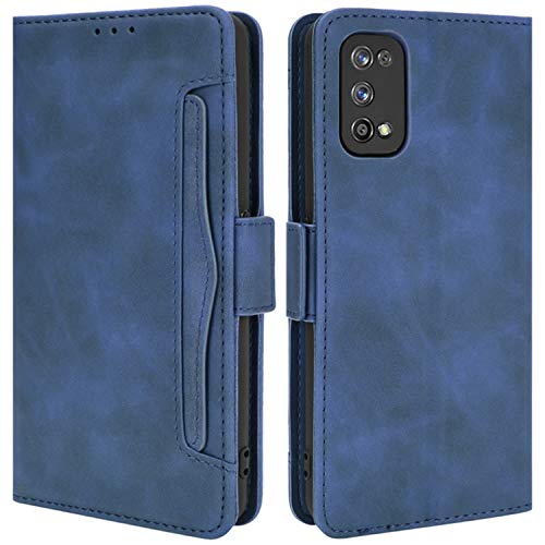 HualuBro Handyhülle für Oppo Realme 7 Pro Hülle Leder, Flip Case Cover Stoßfest Klapphülle Handytasche Schutzhülle für Oppo Realme 7 Pro Tasche (Blau) von HualuBro