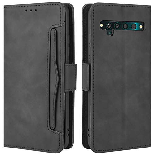 HualuBro Handyhülle für TCL 10 Pro Hülle Leder, Flip Case Cover Stoßfest Klapphülle Handytasche Schutzhülle für TCL 10 Pro Tasche (Schwarz) von HualuBro