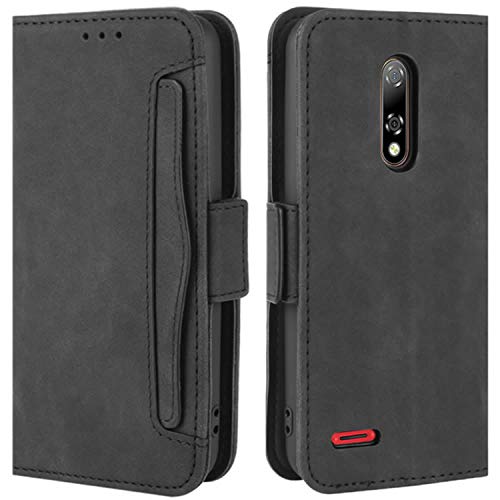 HualuBro Handyhülle für Ulefone Note 8P Hülle, Ulefone Note 8 Hülle Leder, Flip Case Cover Stoßfest Klapphülle Handytasche LederHülle Schutzhülle für Ulefone Note 8P Tasche (Schwarz) von HualuBro