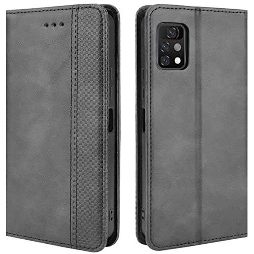 HualuBro Handyhülle für Umidigi A11 Pro Max Hülle Leder, Magnetisch Stoßfest Schutzhülle Klapphülle Handytasche Flip Case Cover für Umidigi A11 Pro Max Tasche, Schwarz von HualuBro