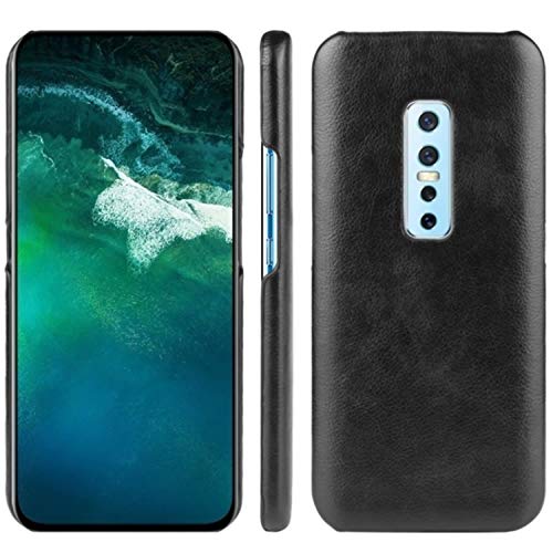 HualuBro Handyhülle für Vivo V17 Pro Hülle, Retro PU Leder Ultra Slim Tasche Cover Stoßfest Bumper Case Schutzhülle Lederhülle Back Cover für Vivo V17 Pro (Schwarz) von HualuBro