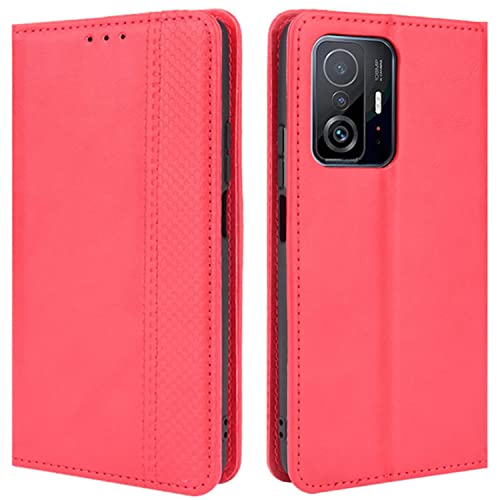 HualuBro Handyhülle für Xiaomi 11T Pro Hülle, Xiaomi 11T Hülle Leder, Magnetisch Stoßfest Schutzhülle Klapphülle Handytasche Flip Case Cover für Xiaomi 11T Pro 5G Tasche, Rot HualuBro Handyhülle für Xiaomi 11T Pro Hülle, Xiaomi 11T Hülle Leder, Magnetisch Stoßfest Schutzhülle Klapphülle Handytasche Flip Case Cover für Xiaomi 11T Pro 5G Tasche, Rot von HualuBro