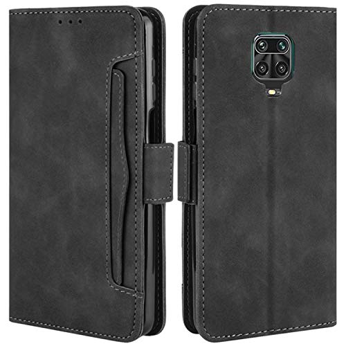 HualuBro Handyhülle für Xiaomi Redmi Note 9S Hülle, Redmi Note 9 Pro Hülle Leder, Flip Case Cover Stoßfest Klapphülle Handytasche Taschefür Redmi Note 9S Schutzhülle (Schwarz) von HualuBro