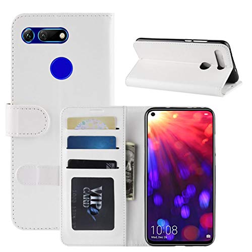 HualuBro Honor View 20 Hülle, Retro PU Leder Leather Wallet HandyHülle Tasche Schutzhülle Flip Case Cover für Huawei Honor View20 Smartphone - Weiß von HualuBro