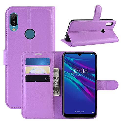 HualuBro Huawei Y6s Hülle, Premium PU Leder Stoßfest Klapphülle Schutzhülle HandyHülle Handytasche Wallet Flip Case Cover für Huawei Y6s Tasche (Violett) von HualuBro