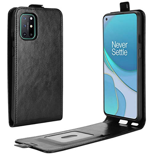 HualuBro OnePlus 8T Hülle, Premium PU Leder Brieftasche Schutzhülle HandyHülle [Magnetic Closure] Handytasche Flip Case Cover für OnePlus 8T Tasche (Schwarz) von HualuBro