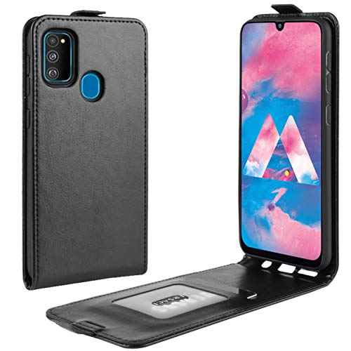 HualuBro Samsung Galaxy M30s Hülle, Galaxy M21 Hülle, Premium PU Leder Brieftasche Magnetic Schutzhülle HandyHülle Handytasche Flip Case Cover für Samsung Galaxy M30s Tasche (Schwarz) von HualuBro