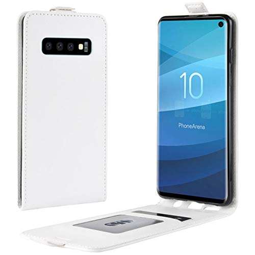 HualuBro Samsung Galaxy S10 Hülle, Premium PU Leder Leather HandyHülle Tasche Schutzhülle Flip Case Cover für Samsung Galaxy S10 Smartphone (Weiß) von HualuBro