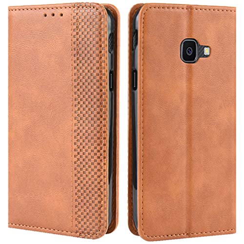 HualuBro Samsung Galaxy Xcover 4s Hülle, Galaxy Xcover 4 Hülle Leder, Stoßfest Klapphülle Schutzhülle Handyhülle Handytasche LederHülle Flip Case Cover für Galaxy Xcover 4s Tasche, Braun von HualuBro