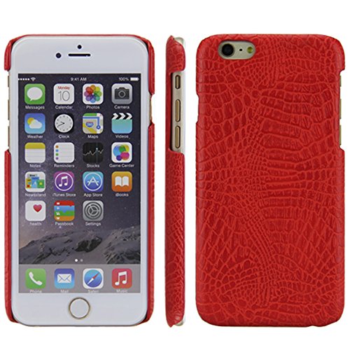 HualuBro Schutzhülle für iPhone 6s, iPhone 6, Premium-Krokodilmuster, ultradünn, leicht, PU-Leder Handyschutzhülle für Apple iPhone 6s, iPhone 6 Smartphone (rot) von HualuBro