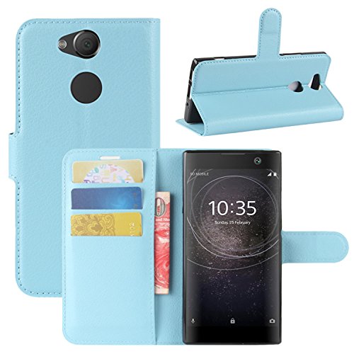 HualuBro Sony Xperia XA2 Hülle, [All Around Schutz] Premium PU Leder Leather Wallet Handy Tasche Schutzhülle Case Flip Cover mit Karten Slot für Sony Xperia XA2 Smartphone (Blau) von HualuBro