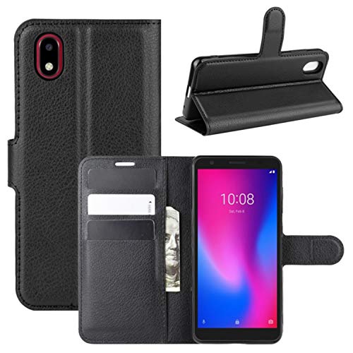 HualuBro ZTE Blade A3 2020 Hülle, Premium PU Leder Stoßfest Klapphülle Schutzhülle HandyHülle Handytasche Wallet Flip Case Cover für ZTE Blade A3 2020 Tasche (Schwarz) von HualuBro