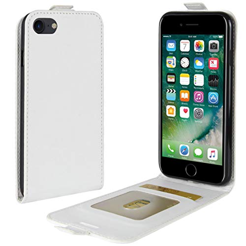HualuBro iPhone 8 Case, iPhone 7 Hülle, Premium PU Leder Leather HandyHülle Tasche Schutzhülle Flip Case Cover mit Karten Slot für iPhone 7 / iPhone 8 Smartphone (Weiß) von HualuBro
