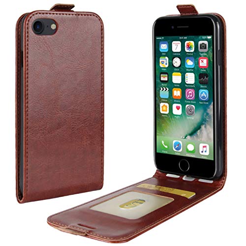 HualuBro iPhone SE 2020 Hülle, iPhone 8 Hülle, iPhone 7 Hülle, Premium PU Leder Brieftasche Schutzhülle HandyHülle Magnetic Handytasche Flip Case Cover für iPhone SE 2 SE2 Tasche (Braun) von HualuBro