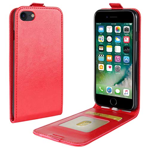 HualuBro iPhone SE 2020 Hülle, iPhone 8 Hülle, iPhone 7 Hülle, Premium PU Leder Brieftasche Schutzhülle HandyHülle Magnetic Handytasche Flip Case Cover für iPhone SE 2 SE2 Tasche (Rot) von HualuBro