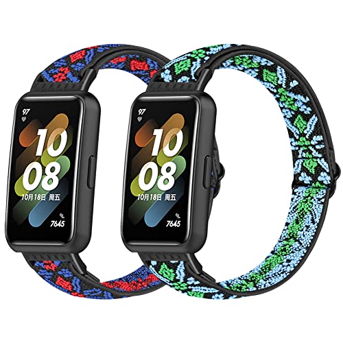 Huamanlou 2 Stück Elastisch Armband Kompatibel mit Huawei Band 7/Huawei Band 7 NFC, Nylon Verstellbarer Ersatzarmband Armbänder Sport Uhrenarmband Damen Herren Huamanlou 2 Stück Elastisch Armband Kompatibel mit Huawei Band 7/Huawei Band 7 NFC, Nylon Verstellbarer Ersatzarmband Armbänder Sport Uhrenarmband Damen Herren von Huamanlou