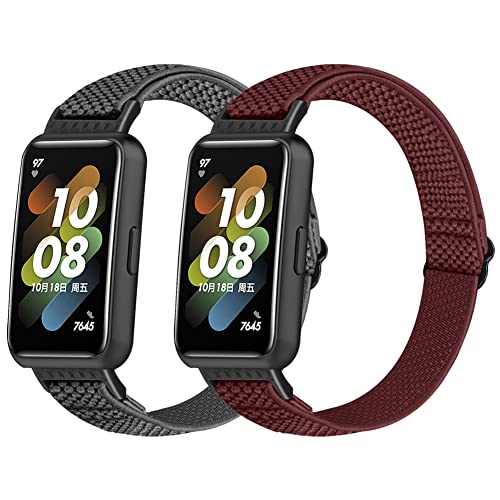 Huamanlou 2 Stück Elastisch Armband Kompatibel mit Huawei Band 7/Huawei Band 7 NFC, Nylon Verstellbarer Ersatzarmband Armbänder Sport Uhrenarmband Damen Herren Huamanlou 2 Stück Elastisch Armband Kompatibel mit Huawei Band 7/Huawei Band 7 NFC, Nylon Verstellbarer Ersatzarmband Armbänder Sport Uhrenarmband Damen Herren von Huamanlou