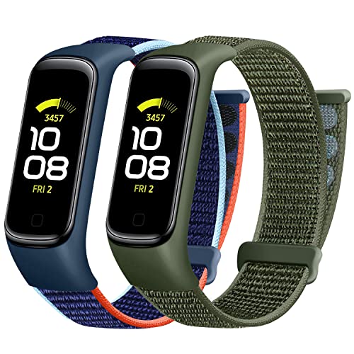 Huamanlou Armband Kompatibel mit Samsung Galaxy Fit 2 Armband, Nylon Atmungsaktives Verstellbares Uhrenarmband Sport Ersatzarmband für Galaxy Fit 2 von Huamanlou