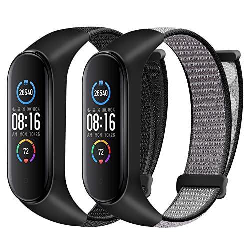 Huamanlou Nylon Armband Kompatibel mit Xiaomi Mi Band 6/Mi Band 5/Mi Band 4/Mi Band 3/Amazfit Band 5 Armband, Weiches Sport Uhrenarmband Verstellbarer Ersatzarmband für Herren Damen Huamanlou Nylon Armband Kompatibel mit Xiaomi Mi Band 6/Mi Band 5/Mi Band 4/Mi Band 3/Amazfit Band 5 Armband, Weiches Sport Uhrenarmband Verstellbarer Ersatzarmband für Herren Damen von Huamanlou