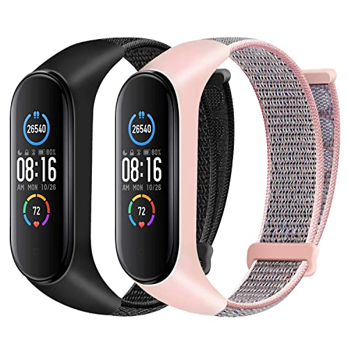 Huamanlou Nylon Armband Kompatibel mit Xiaomi Mi Band 6/Mi Band 5/Mi Band 4/Mi Band 3/Amazfit Band 5 Armband, Weiches Sport Uhrenarmband Verstellbarer Ersatzarmband für Herren Damen Huamanlou Nylon Armband Kompatibel mit Xiaomi Mi Band 6/Mi Band 5/Mi Band 4/Mi Band 3/Amazfit Band 5 Armband, Weiches Sport Uhrenarmband Verstellbarer Ersatzarmband für Herren Damen von Huamanlou
