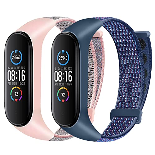 Huamanlou Nylon Armband Kompatibel mit Xiaomi Mi Band 6/Mi Band 5/Mi Band 4/Mi Band 3/Amazfit Band 5 Armband, Weiches Sport Uhrenarmband Verstellbarer Ersatzarmband für Herren Damen Huamanlou Nylon Armband Kompatibel mit Xiaomi Mi Band 6/Mi Band 5/Mi Band 4/Mi Band 3/Amazfit Band 5 Armband, Weiches Sport Uhrenarmband Verstellbarer Ersatzarmband für Herren Damen von Huamanlou