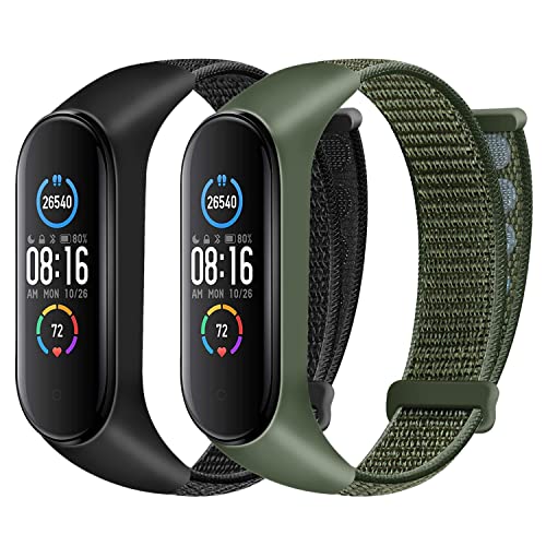 Huamanlou Nylon Armband Kompatibel mit Xiaomi Mi Band 6/Mi Band 5/Mi Band 4/Mi Band 3/Amazfit Band 5 Armband, Weiches Sport Uhrenarmband Verstellbarer Ersatzarmband für Herren Damen Huamanlou Nylon Armband Kompatibel mit Xiaomi Mi Band 6/Mi Band 5/Mi Band 4/Mi Band 3/Amazfit Band 5 Armband, Weiches Sport Uhrenarmband Verstellbarer Ersatzarmband für Herren Damen von Huamanlou