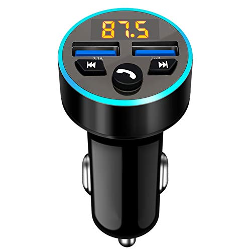12-24 V Bluetooth 5.0 MP3 Player für Auto, Bluetooth Transmitter Auto Kfz Radio Adapter MP3 Player Radio Adapter mit Dual USB Bluetooth Autoladegerät, Smart Voice Broadcast, Schwarz 12-24 V Bluetooth 5.0 MP3 Player für Auto, Bluetooth Transmitter Auto Kfz Radio Adapter MP3 Player Radio Adapter mit Dual USB Bluetooth Autoladegerät, Smart Voice Broadcast, Schwarz von Huamengyuan