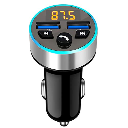 12-24 V Bluetooth 5.0 MP3 Player für Auto, Bluetooth Transmitter Auto Kfz Radio Adapter MP3 Player Radio Adapter mit Dual USB Bluetooth Autoladegerät, Smart Voice Broadcast, Silber 12-24 V Bluetooth 5.0 MP3 Player für Auto, Bluetooth Transmitter Auto Kfz Radio Adapter MP3 Player Radio Adapter mit Dual USB Bluetooth Autoladegerät, Smart Voice Broadcast, Silber von Huamengyuan