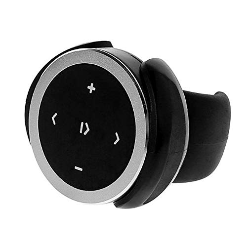 Bluetooth Fernbedienung Auto, Lenkrad Fernbedienung Bluetooth 4.0 Media Button Auto Bluetooth Empfänger Kompatibel Mit Smartphones, Silber von Huamengyuan